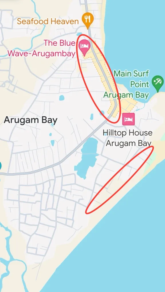 Accommodation Areas in Arugam Bay - Sri Lanka Accommodation
